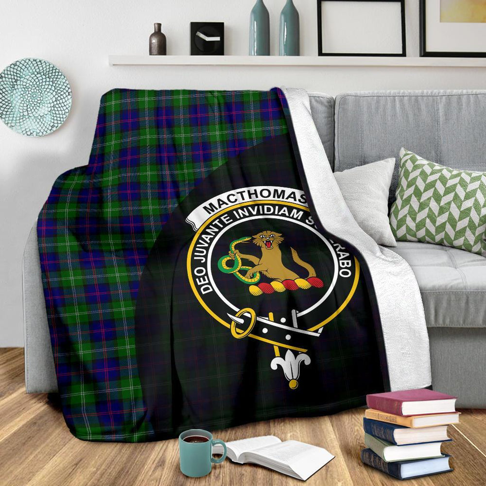 Clan MacThomas Modern Tartan Crest Blanket Wave Style KU85 Clan MacThomas Tartan Today   