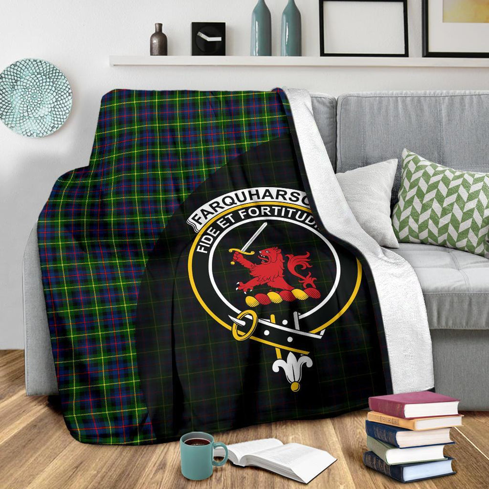 Clan Farquharson Modern Tartan Crest Blanket Wave Style PO12 Clan Farquharson Tartan Today   
