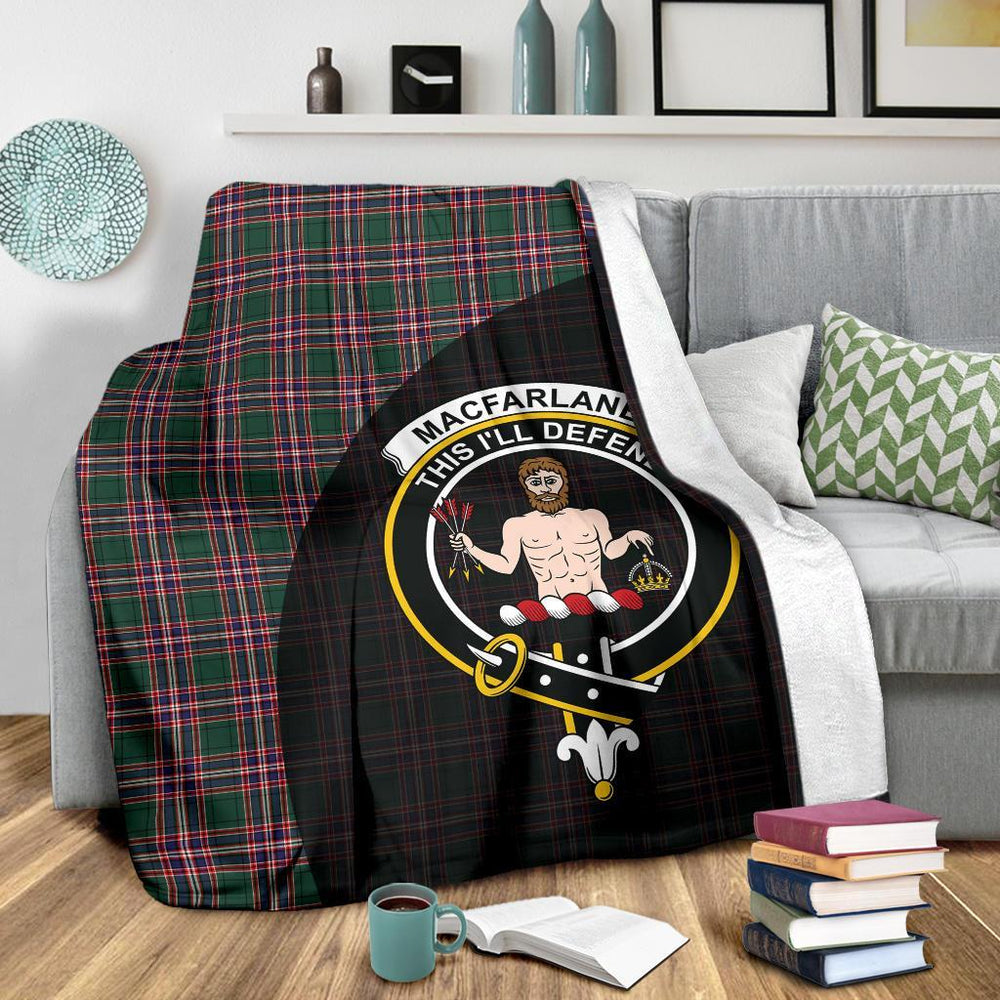 Clan MacFarlane Hunting Modern Tartan Crest Blanket Wave Style HK51 Clan MacFarlane Tartan Today   
