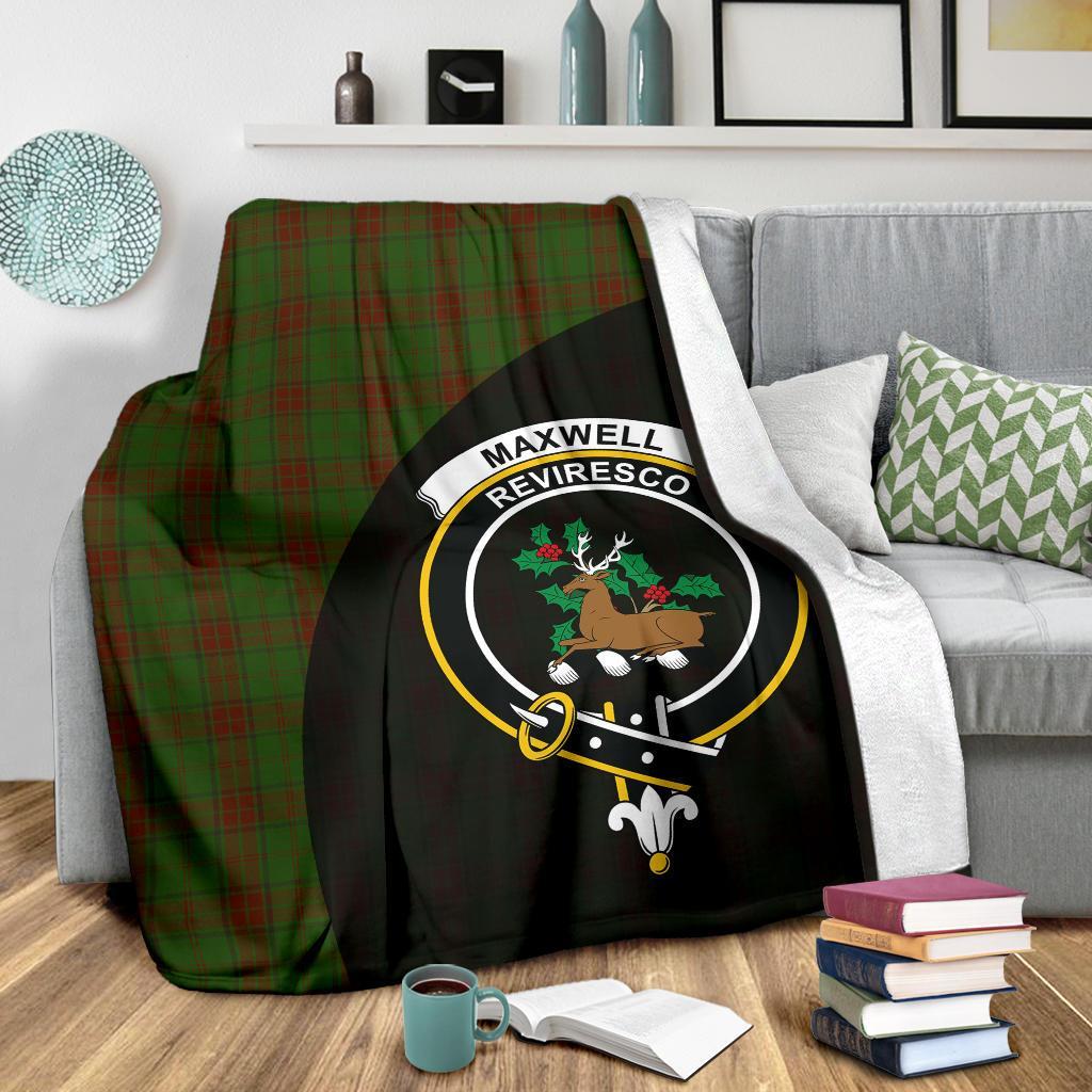 Clan Maxwell Hunting Tartan Crest Blanket Wave Style SS82 Clan Maxwell Tartan Today   