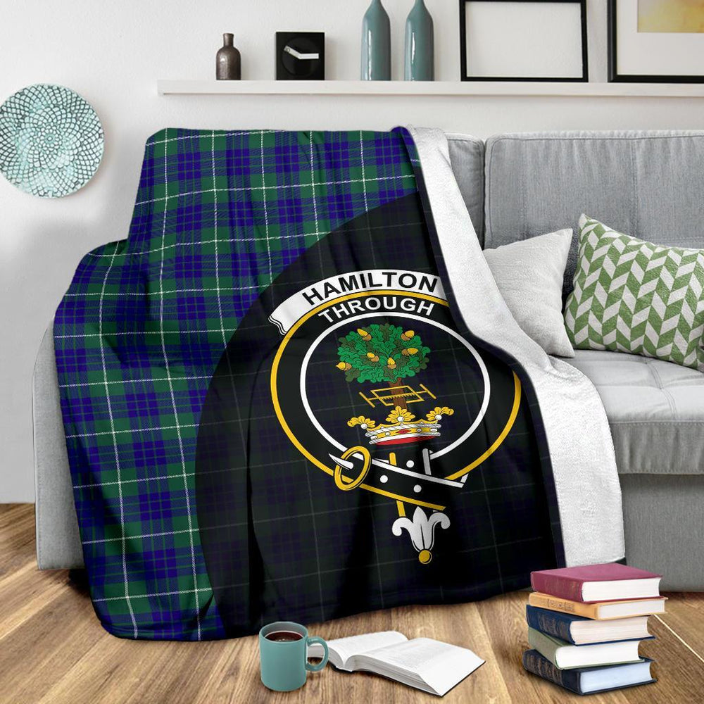 Clan Hamilton Hunting Modern Tartan Crest Blanket Wave Style WF35 Clan Hamilton Tartan Today   