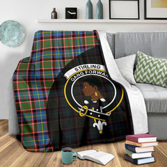 Clan Stirling & Bannockburn District Tartan Crest Blanket Wave Style OU98 Clan Stirling Tartan Today   