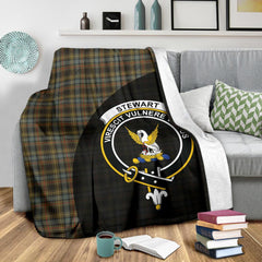 Clan Stewart Hunting Weathered Tartan Crest Blanket Wave Style PA22 Clan Stewart Tartan Today   