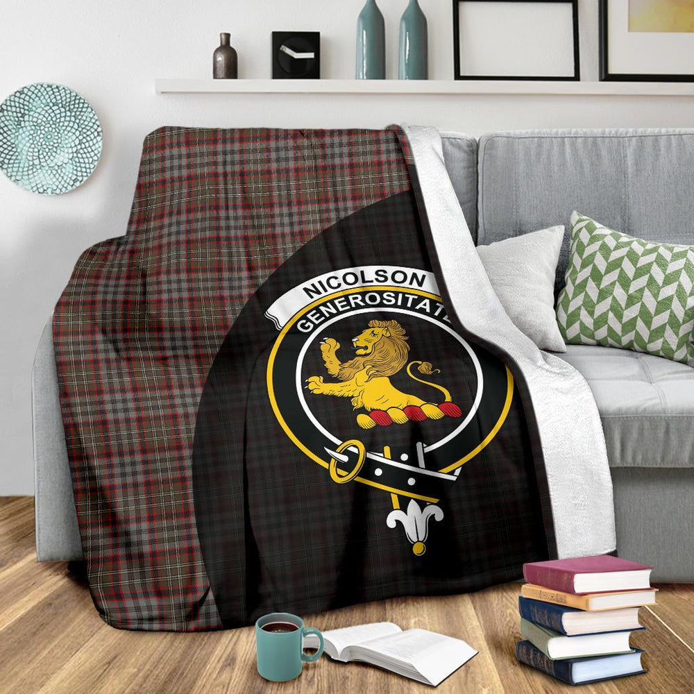 Clan Nicolson Hunting Weathered Tartan Crest Blanket Wave Style RM89 Clan Nicolson Tartan Today   