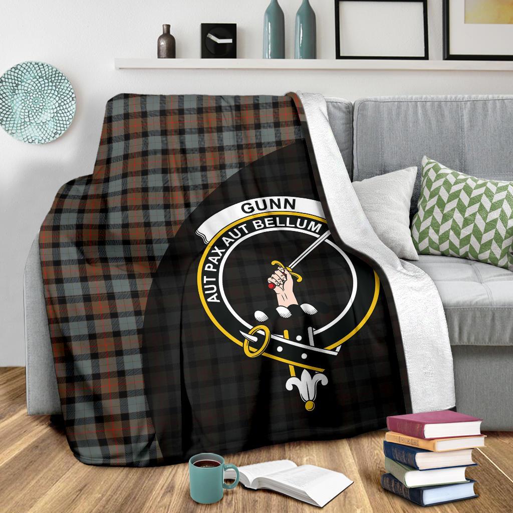 Clan Gunn Weathered Tartan Crest Blanket Wave Style VP98 Clan Gunn Tartan Today   