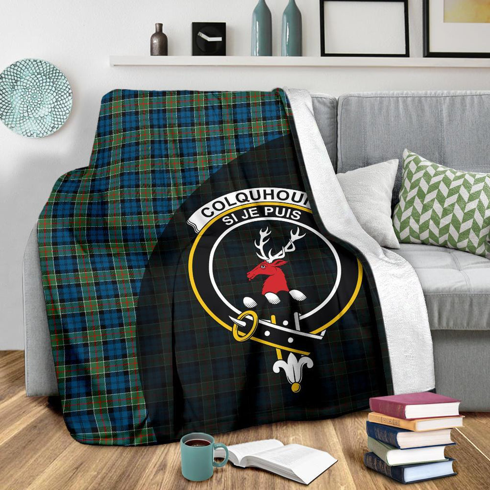 Clan Colquhoun Ancient Tartan Crest Blanket Wave Style KM52 Clan Colquhoun Tartan Today   