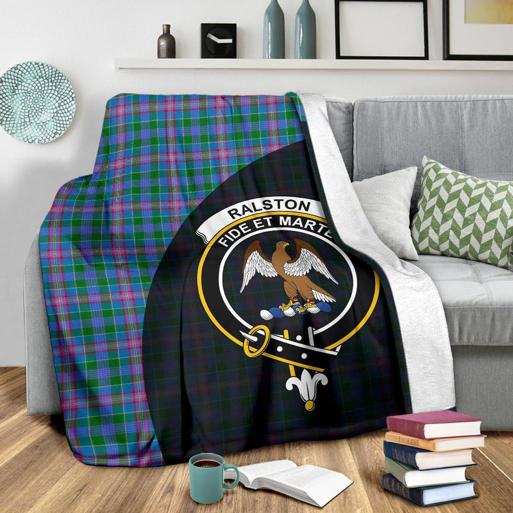 Clan Ralston Tartan Crest Blanket Wave Style HI41 Clan Ralston Tartan Today   