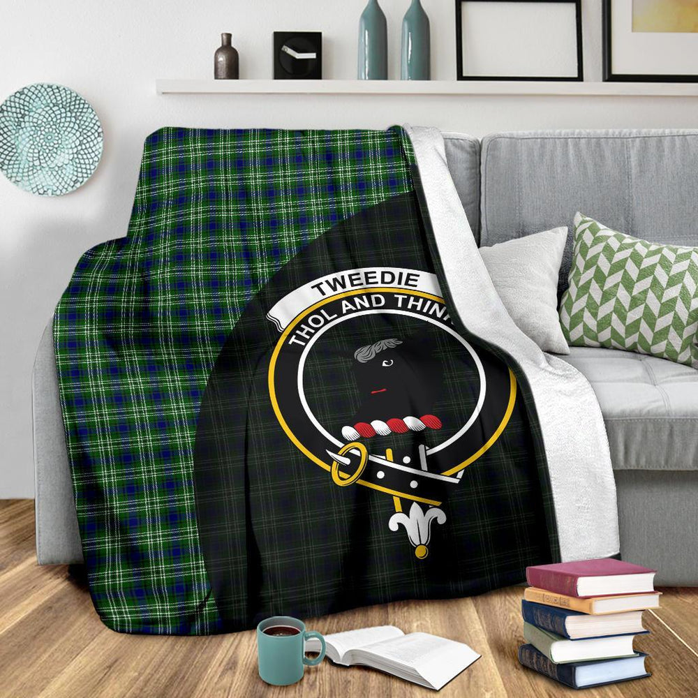 Clan Tweedside District Tartan Crest Blanket Wave Style UJ89 Clan Hall Tartan Today   