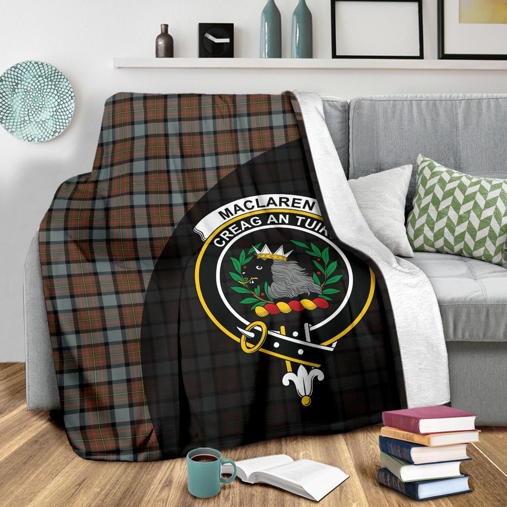 Clan MacLaren Weathered Tartan Crest Blanket Wave Style LV93 Clan Hall Tartan Today   