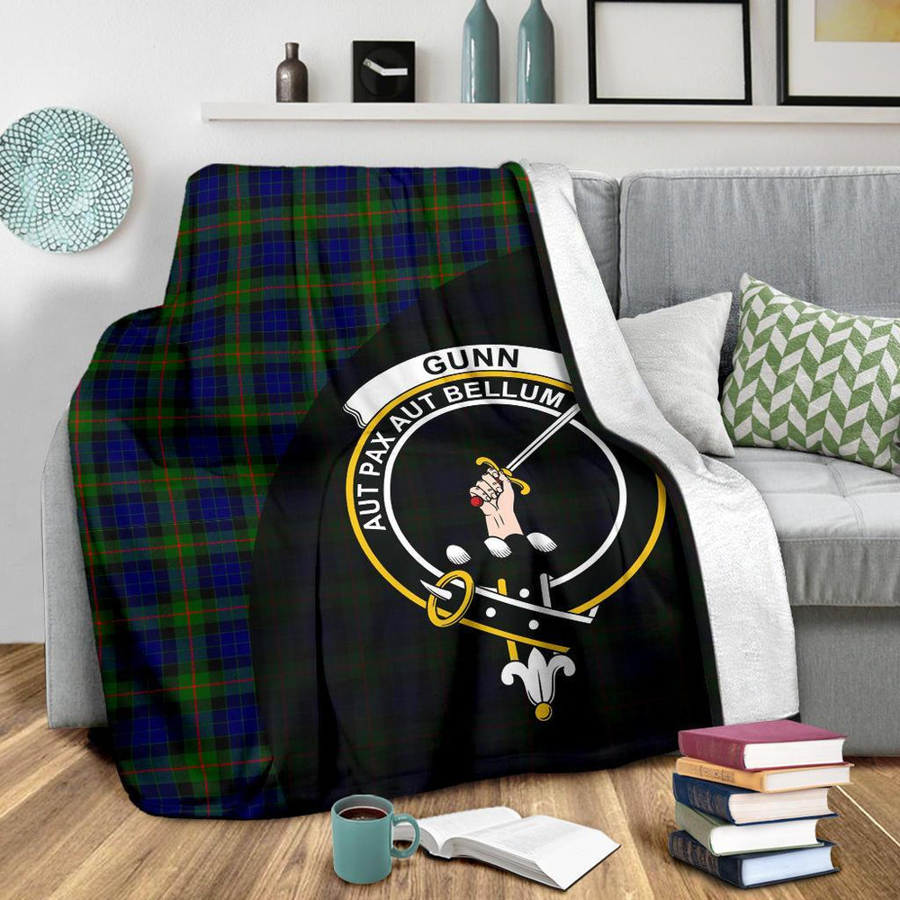 Clan Gunn Modern Tartan Crest Blanket Wave Style HF63 Clan Gunn Tartan Today   
