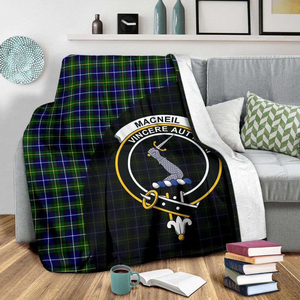 Clan MacNeill of Barra Modern Tartan Crest Blanket Wave Style ZX55 Clan MacNeil / MacNeill Tartan Today   