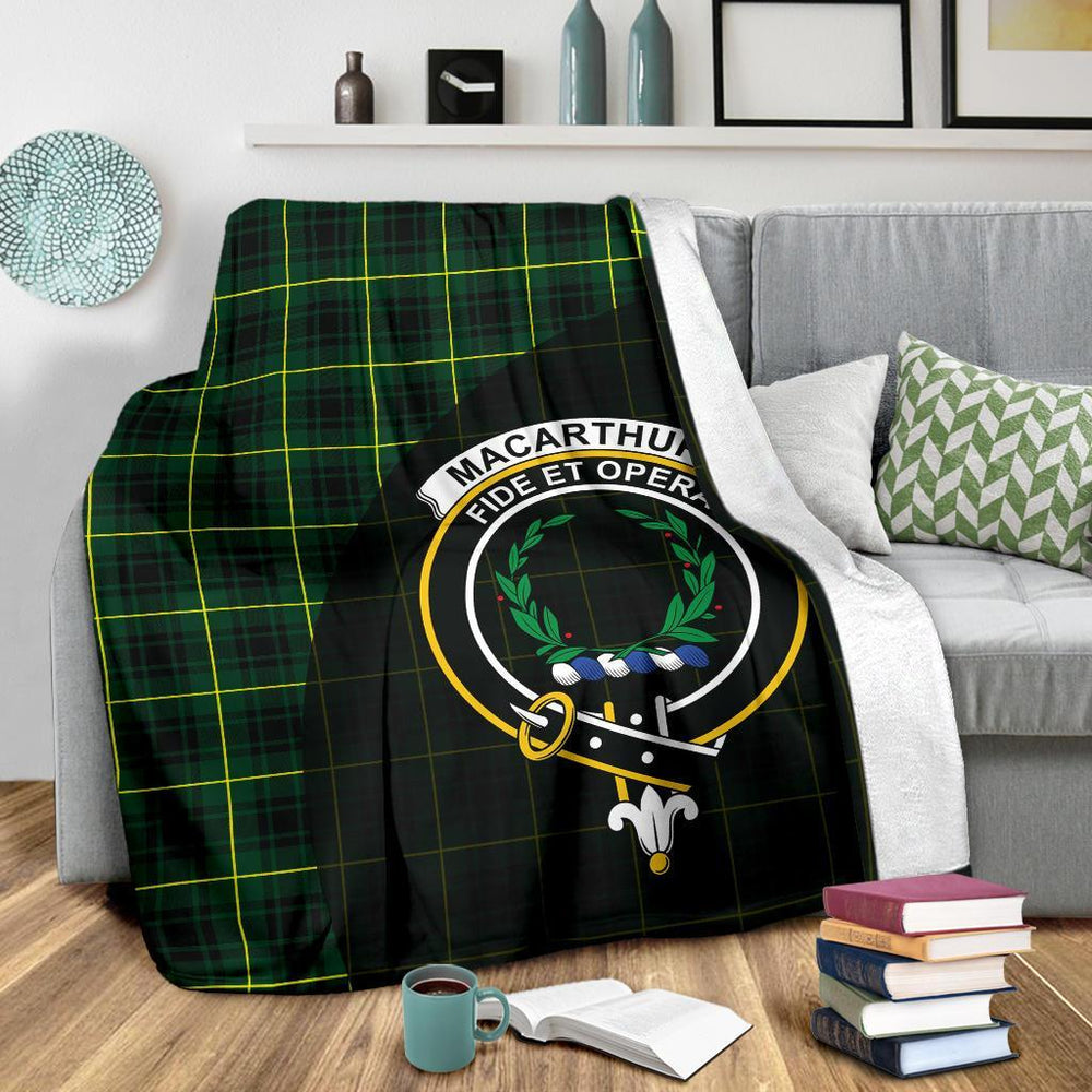 Clan MacArthur Modern Tartan Crest Blanket Wave Style MG15 Clan MacArthur Tartan Today   