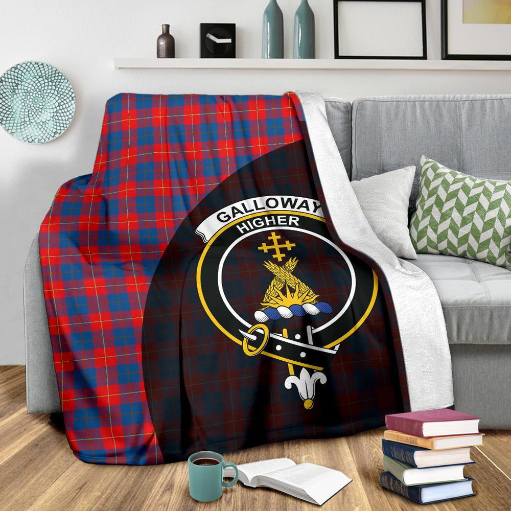 Clan Galloway Red Tartan Crest Blanket Wave Style XY36 Clan Galloway Tartan Today   