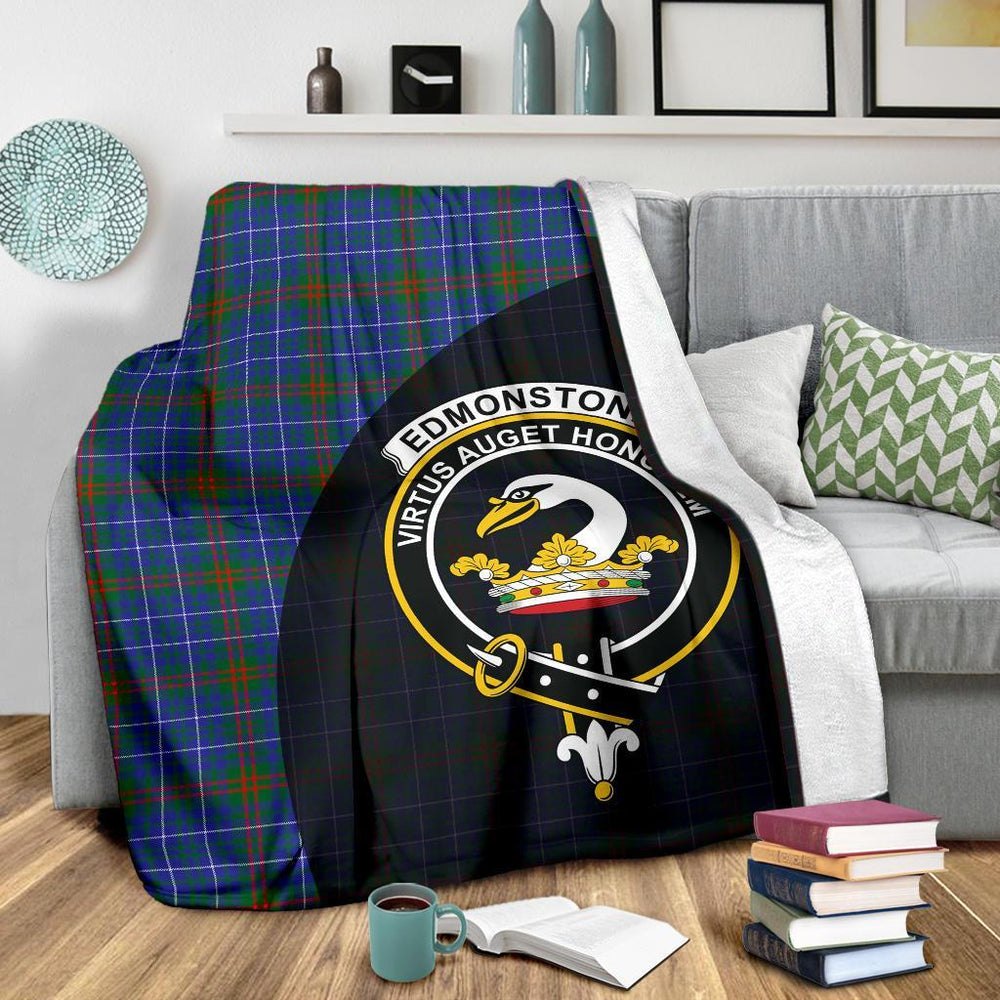 Clan Edmonstone Tartan Crest Blanket Wave Style ZI40 Clan Edmonstone Tartan Today   