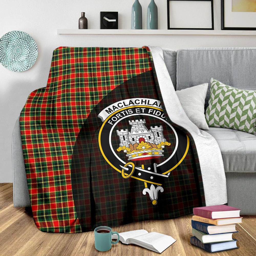 Clan MacLachlan Hunting Modern Tartan Crest Blanket Wave Style GI23 Clan Hall Tartan Today   