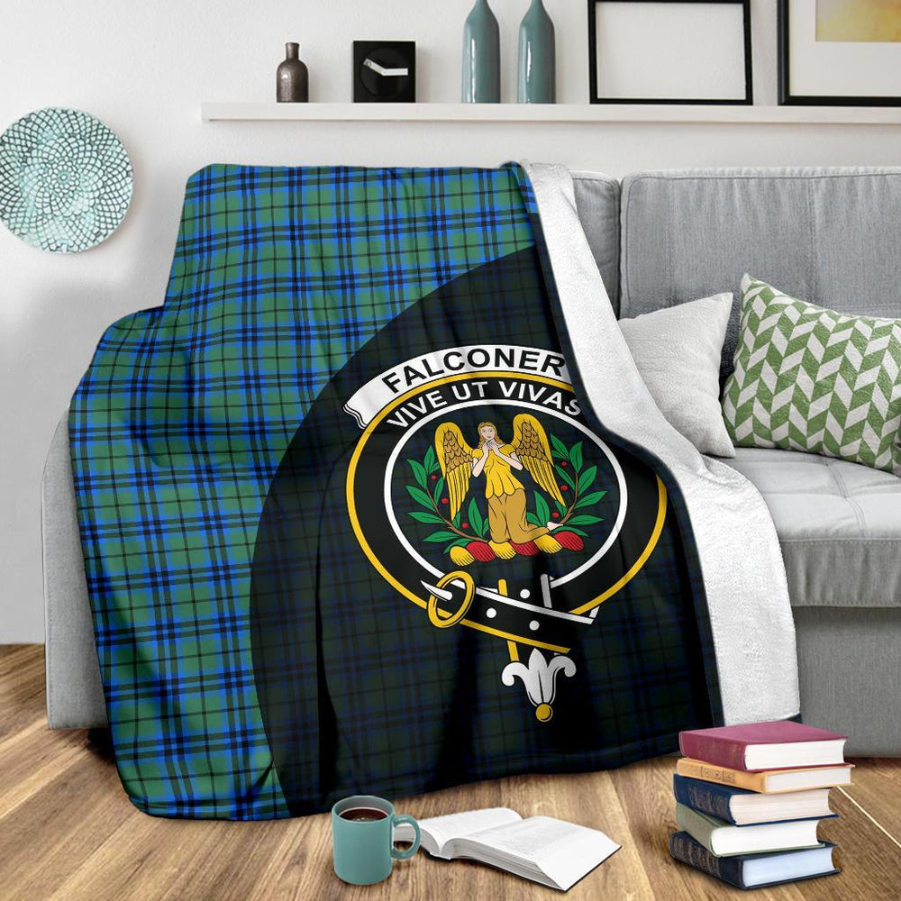 Clan Falconer Tartan Crest Blanket Wave Style TY67 Clan Falconer Tartan Today   