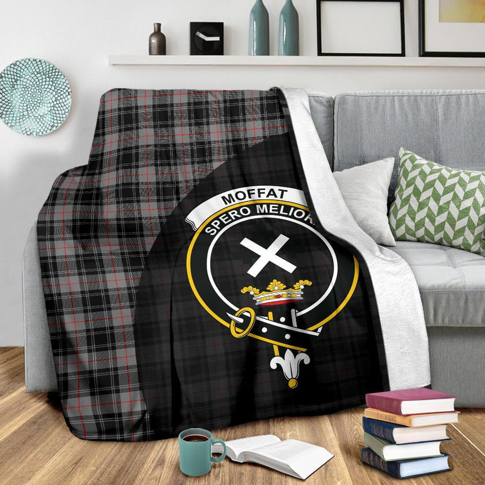 Clan Moffat Modern Tartan Crest Blanket Wave Style OR62 Clan Moffat Tartan Today   