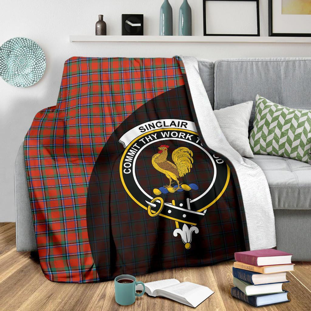 Clan Sinclair Ancient Tartan Crest Blanket Wave Style JN25 Clan Sinclair Tartan Today   