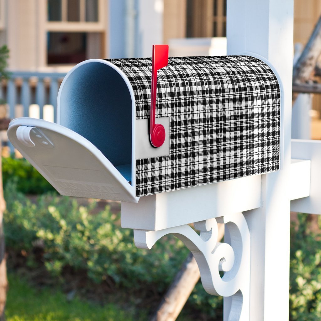 Clan Scott Black & White Modern Tartan Mailbox HW89 Clan Scott (Scott Tartan) Tartan Today   