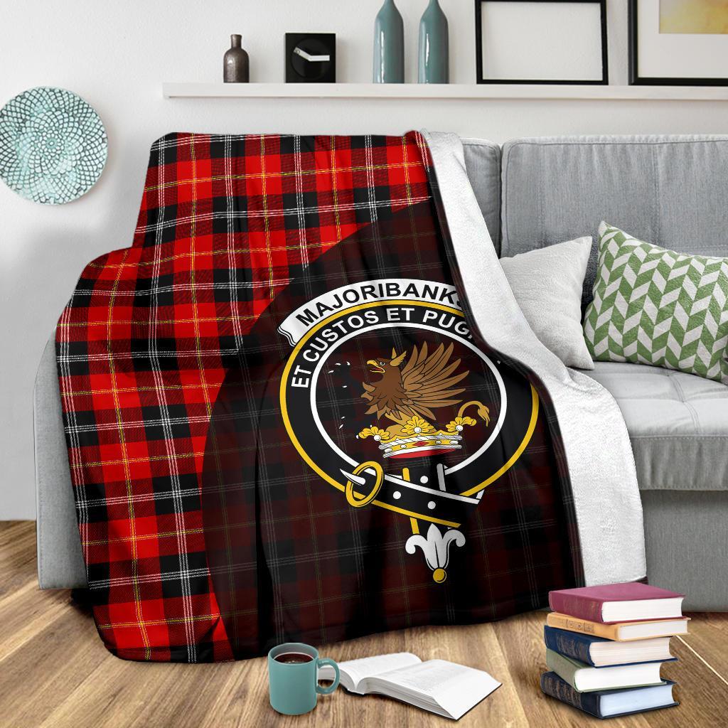 Clan Marjoribanks Tartan Crest Blanket Wave Style PO75 Clan Marjoribanks Tartan Today   