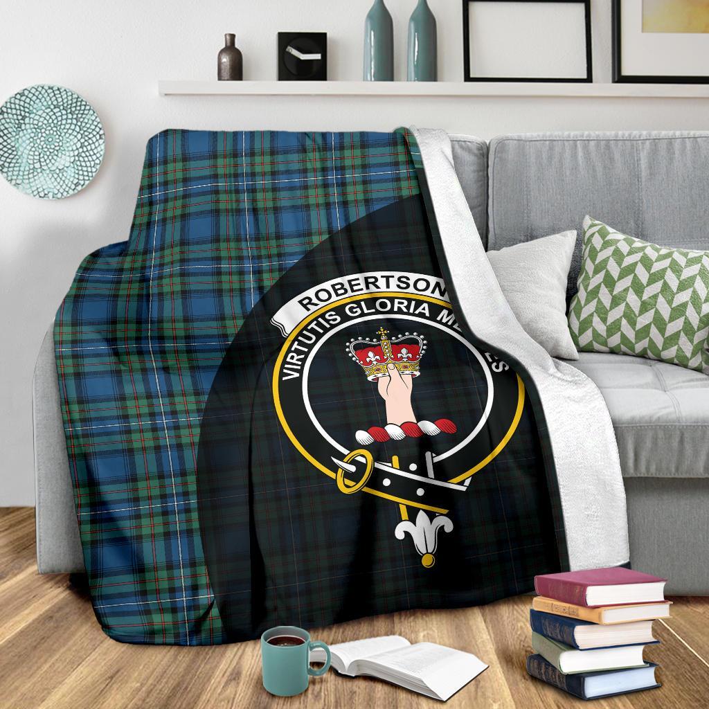 Clan Robertson Hunting Ancient Tartan Crest Blanket Wave Style NU42 Clan Robertson Tartan Today   