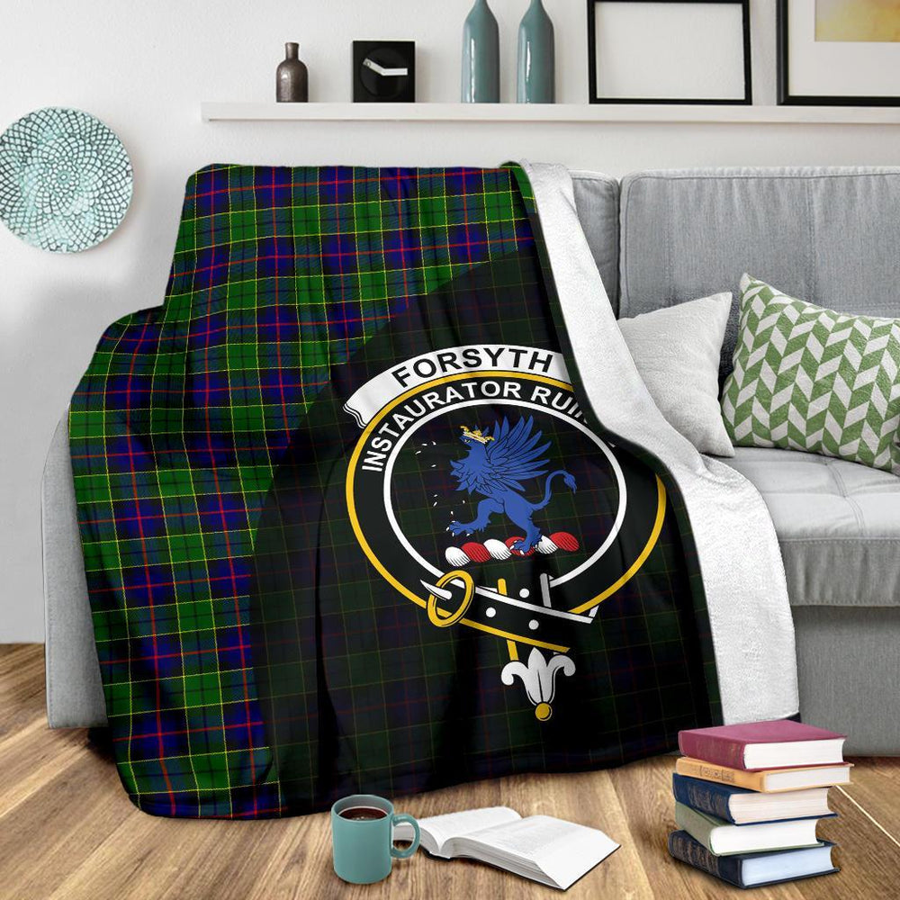 Clan Forsyth Modern Tartan Crest Blanket Wave Style GI79 Clan Forsyth Tartan Today   