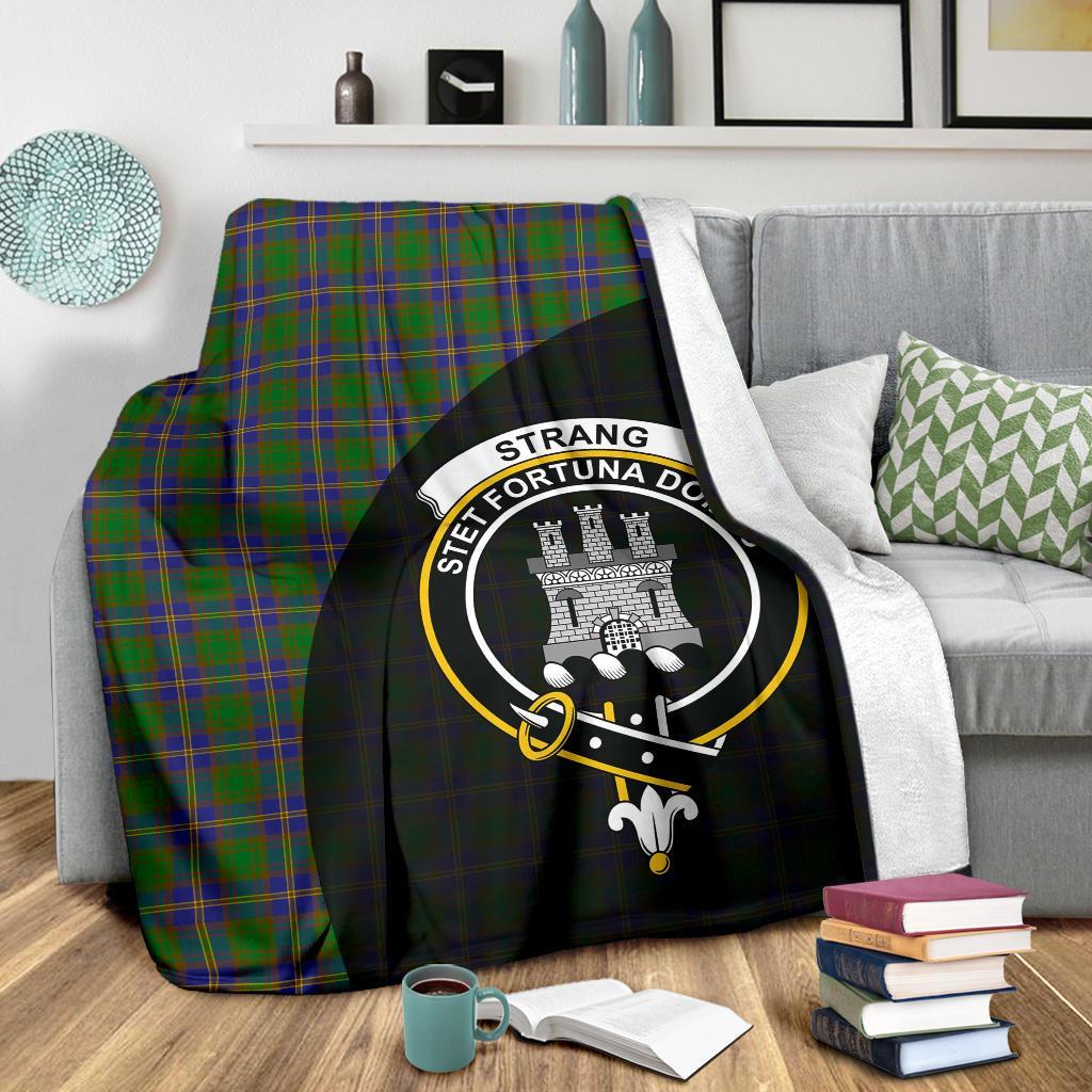 Clan Strange of Balkaskie Tartan Crest Blanket Wave Style FP16 Clan Strange Tartan Today   