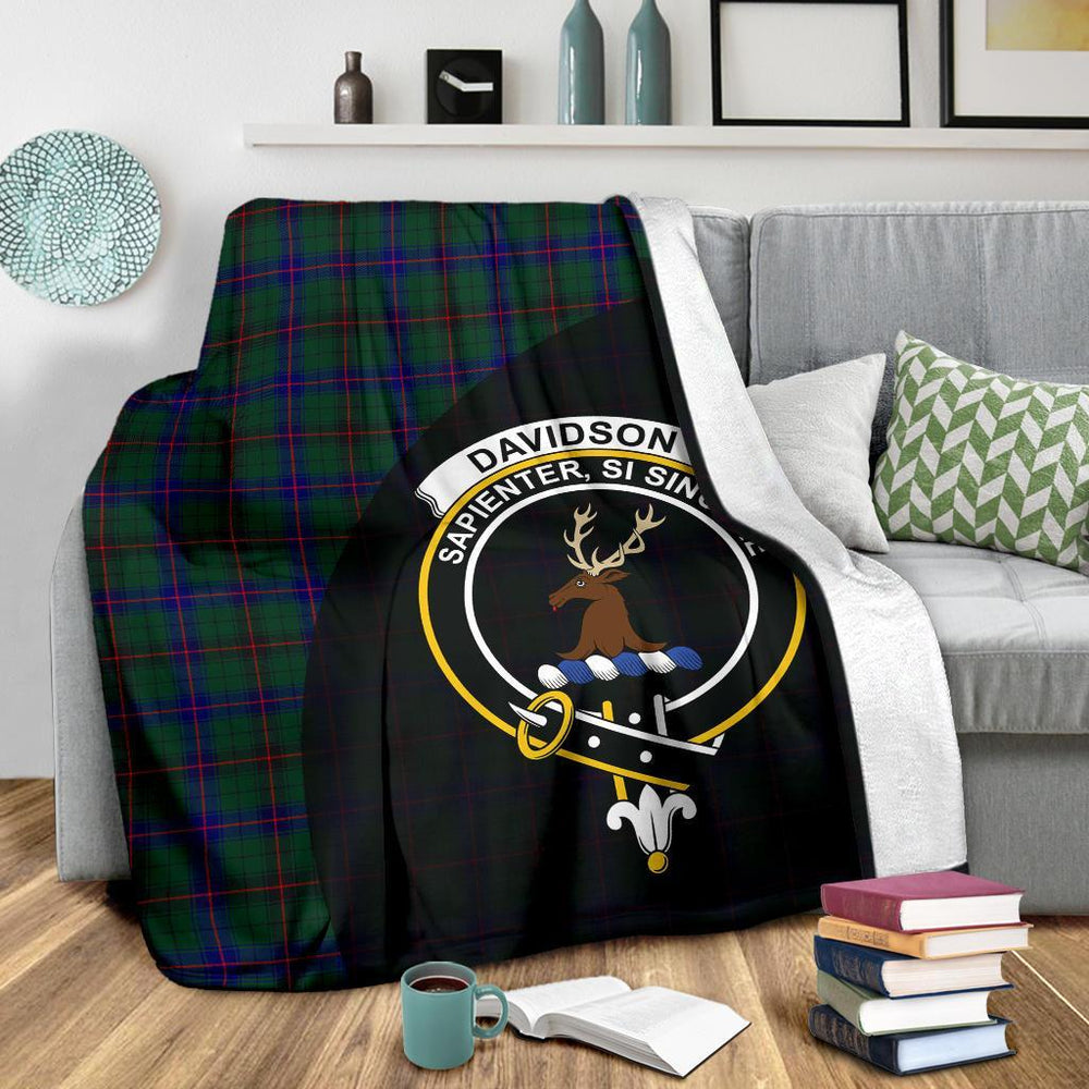 Clan Davidson Modern Tartan Crest Blanket Wave Style LD90 Clan Davidson Tartan Today   