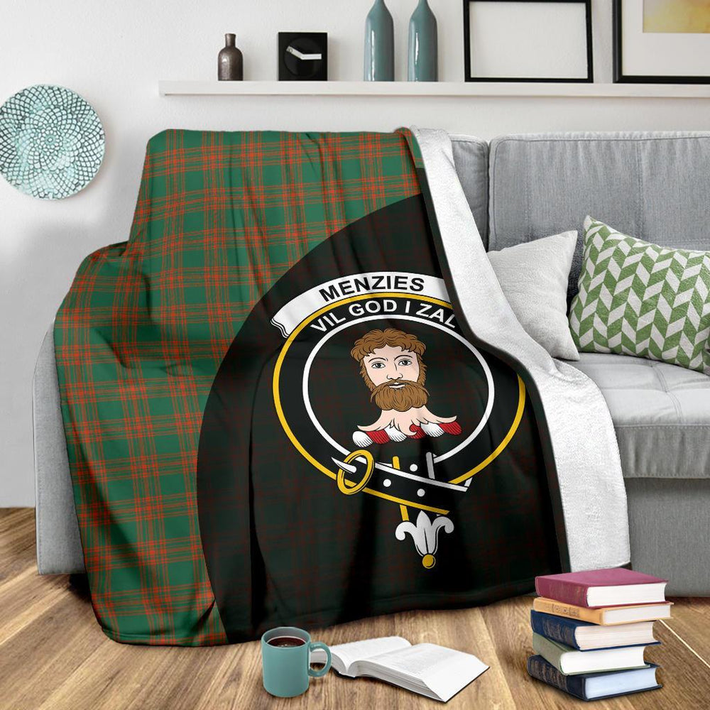 Clan Menzies Green Ancient Tartan Crest Blanket Wave Style JN64 Clan Menzies Tartan Today   