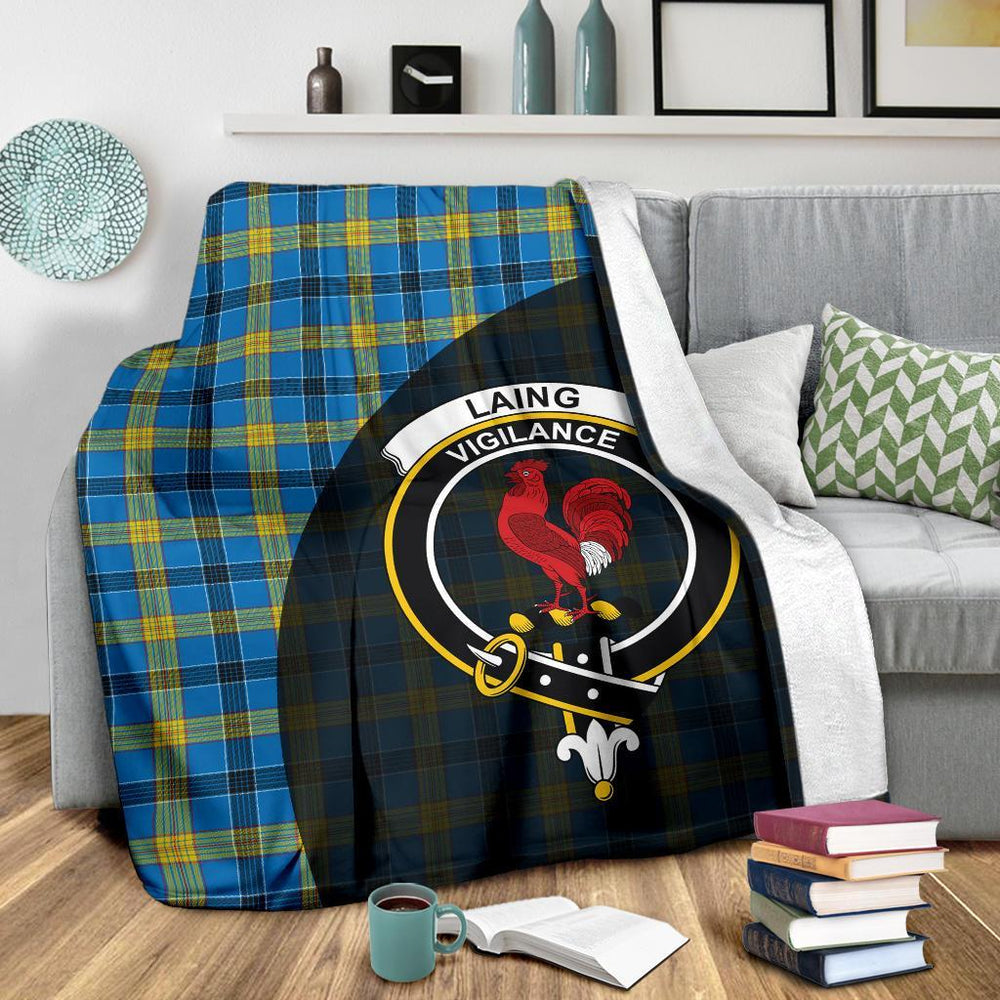 Clan Laing Tartan Crest Blanket Wave Style IE88 Clan Laing Tartan Today   
