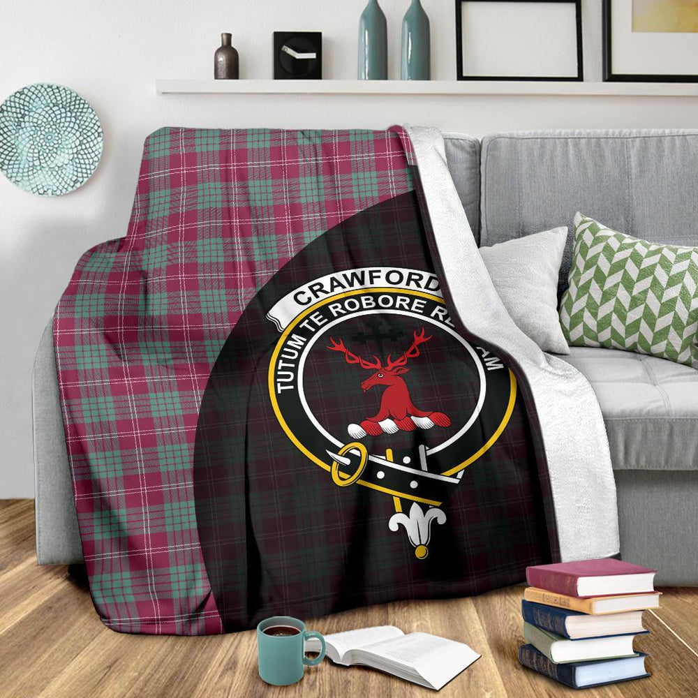 Clan Crawford Ancient Tartan Crest Blanket Wave Style KD48 Clan Crawford Tartan Today   