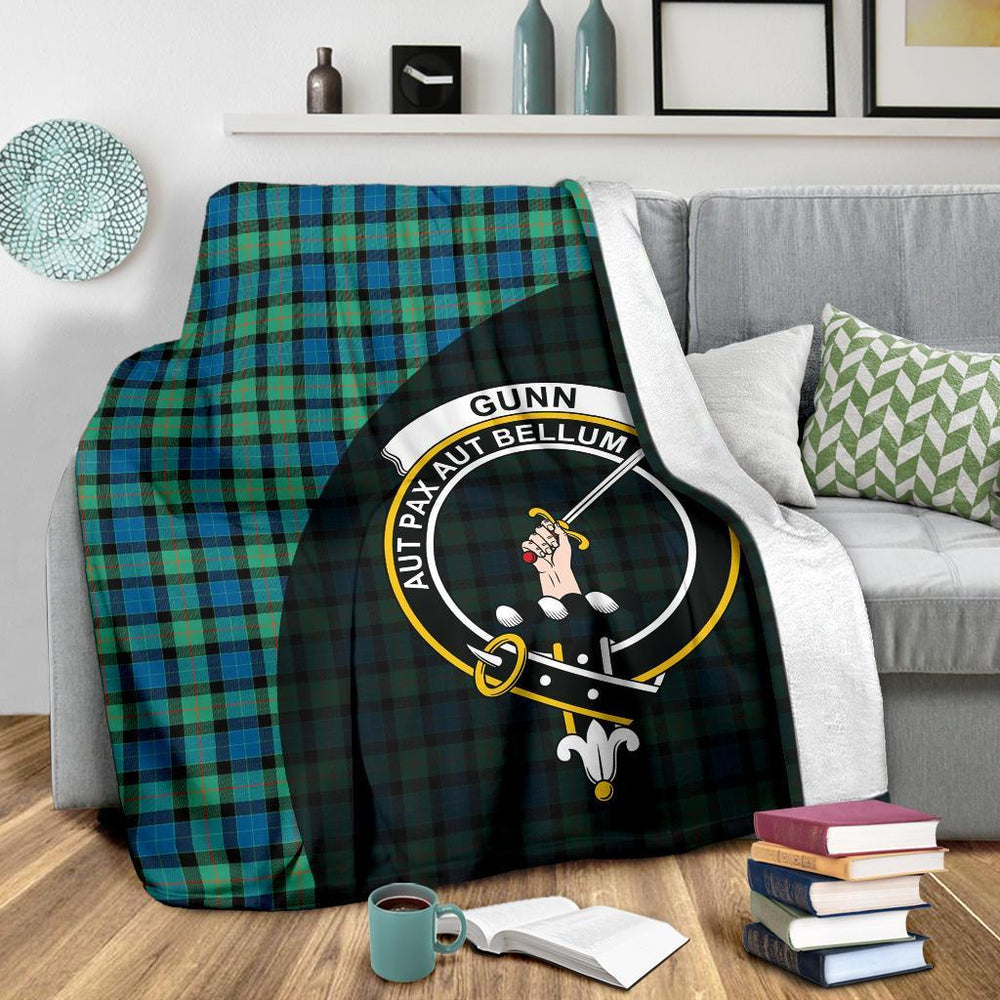 Clan Gunn Ancient Tartan Crest Blanket Wave Style NU26 Clan Gunn Tartan Today   