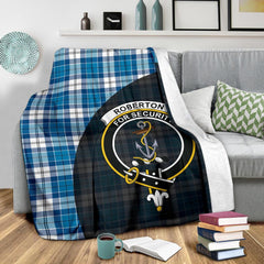 Clan Roberton Tartan Crest Blanket Wave Style BQ35 Clan Roberton Tartan Today   