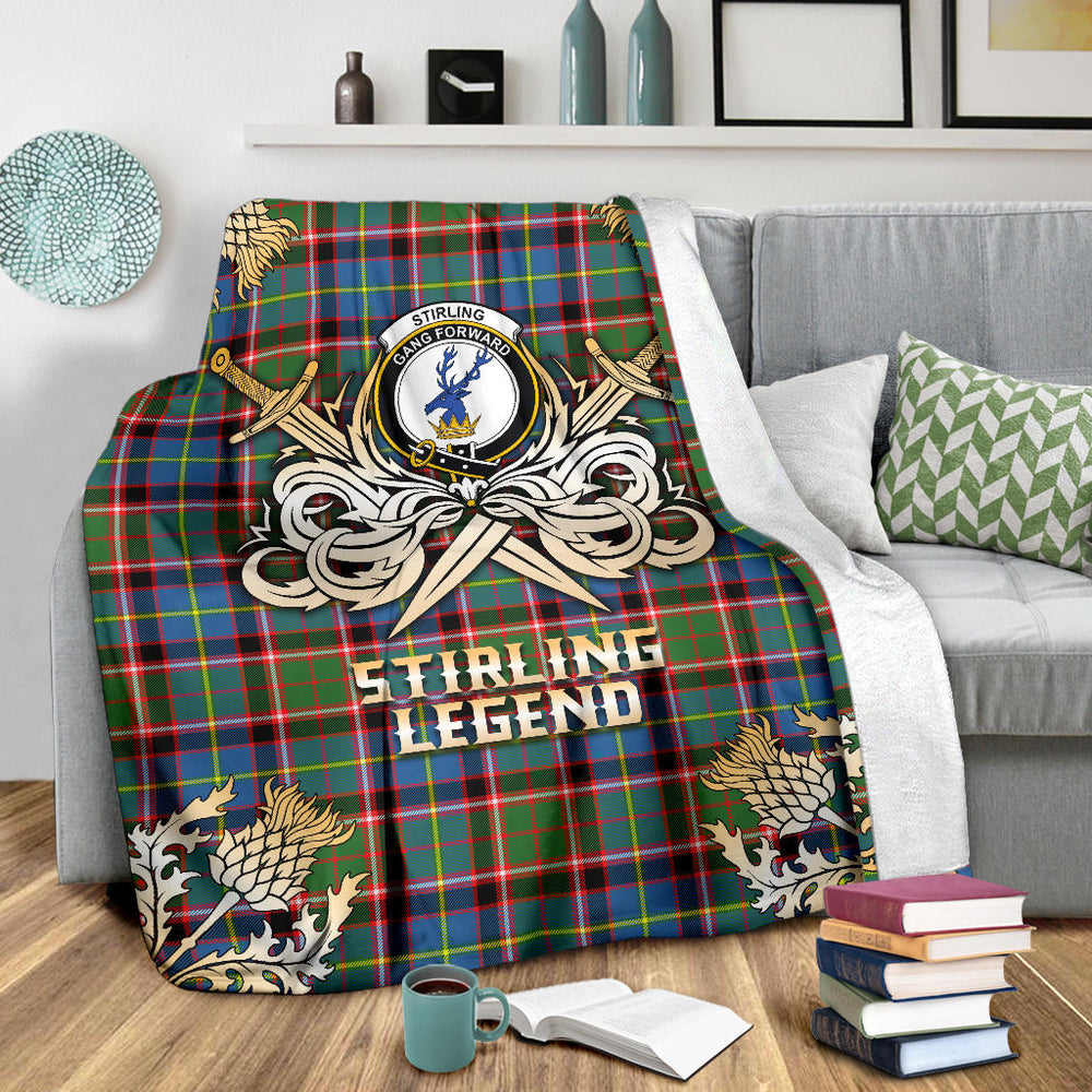 Clan Stirling Bannockburn Tartan Gold Courage Symbol Blanket  SPOC95 Clan Stirling Tartan Today   
