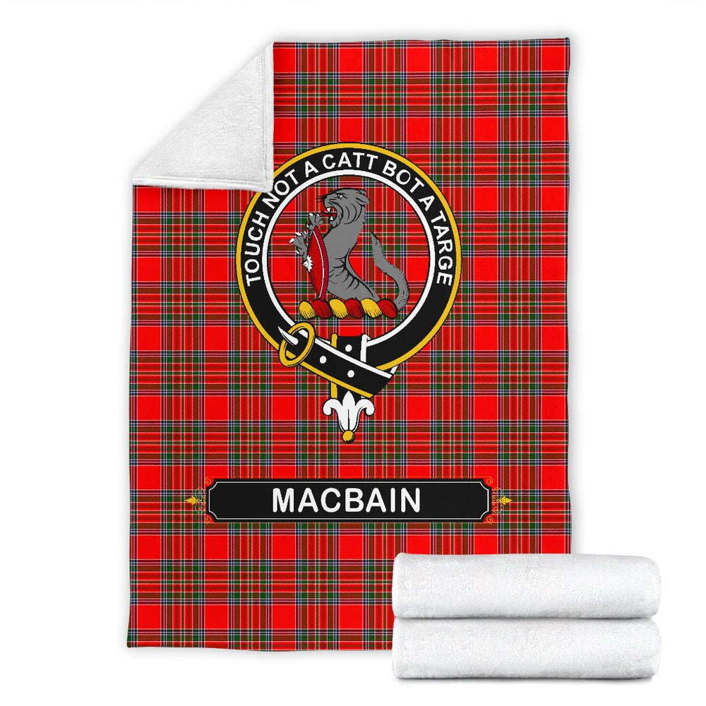 Clan MacBain Family Tartan Crest Blanket 3 Sizes SM46 Clan MacBain Tartan Today   