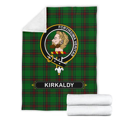 Clan Kirkaldy Family Tartan Crest Blanket 3 Sizes FF23 Clan Kirk Tartan Today   