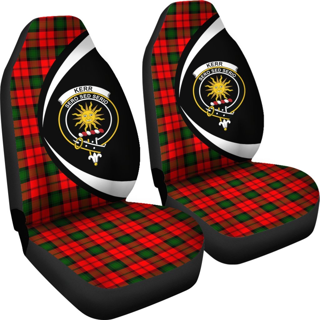 Clan Kerr Modern Tartan Crest Circle Style Car Seat Cover WR57 Clan Kerr Tartan Today   