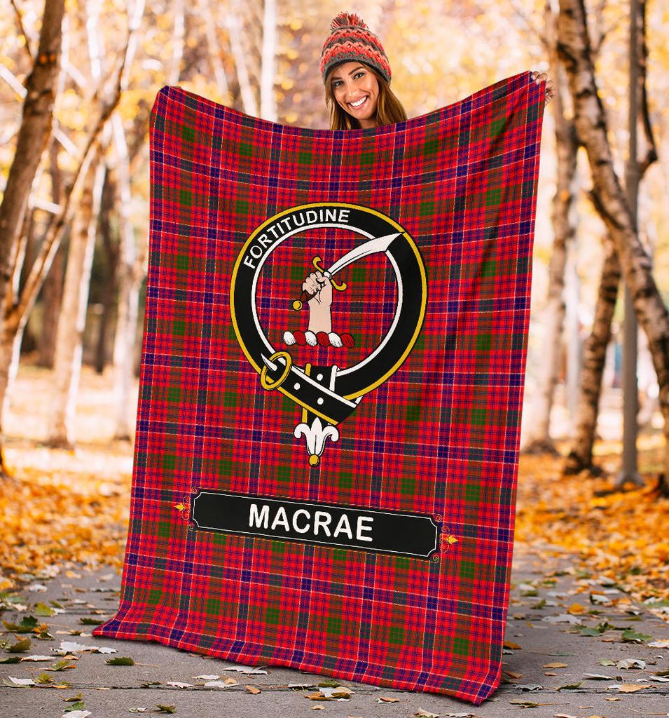 Clan MacRae Tartan Crest Blanket 3 Sizes MV75 Clan MacRae Tartan Today   