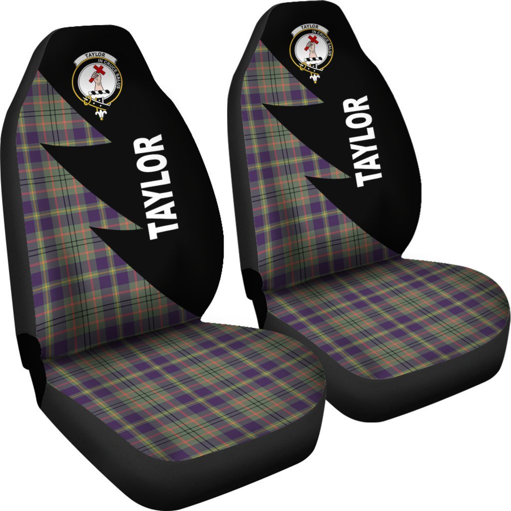 Clan Tailyour (Or Taylor) Tartan Crest Flash Car Seat Cover JW78 Clan Taylor Tartan Today   