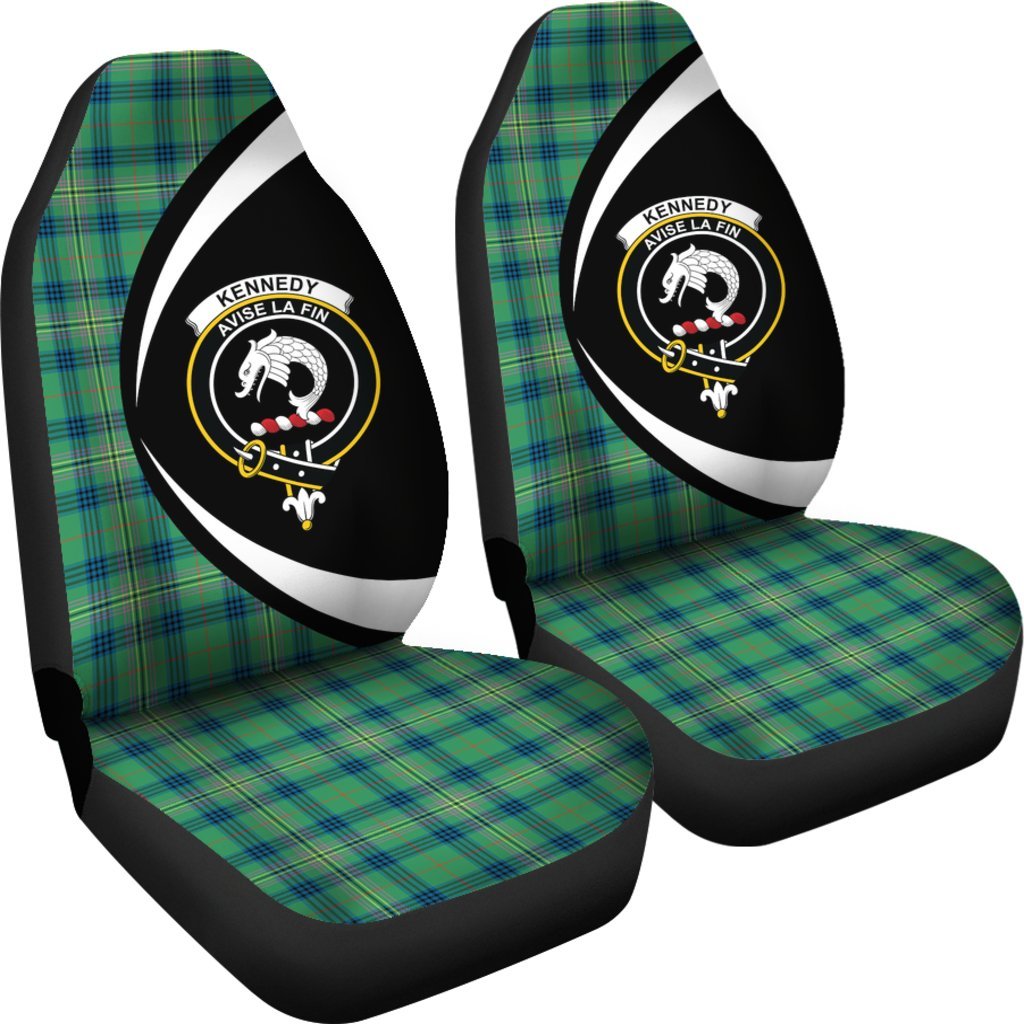 Clan Kennedy Ancient Tartan Crest Circle Car Seat Cover PT47 Clan Kennedy Tartan Today   