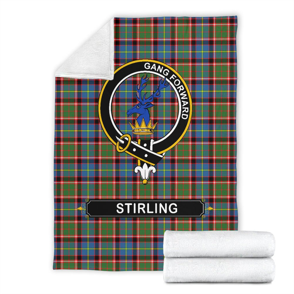 Clan Stirling (of Cadder-Present Chief) Family Tartan Crest Blanket 3 Sizes FQ79 Clan Stirling Tartan Today   