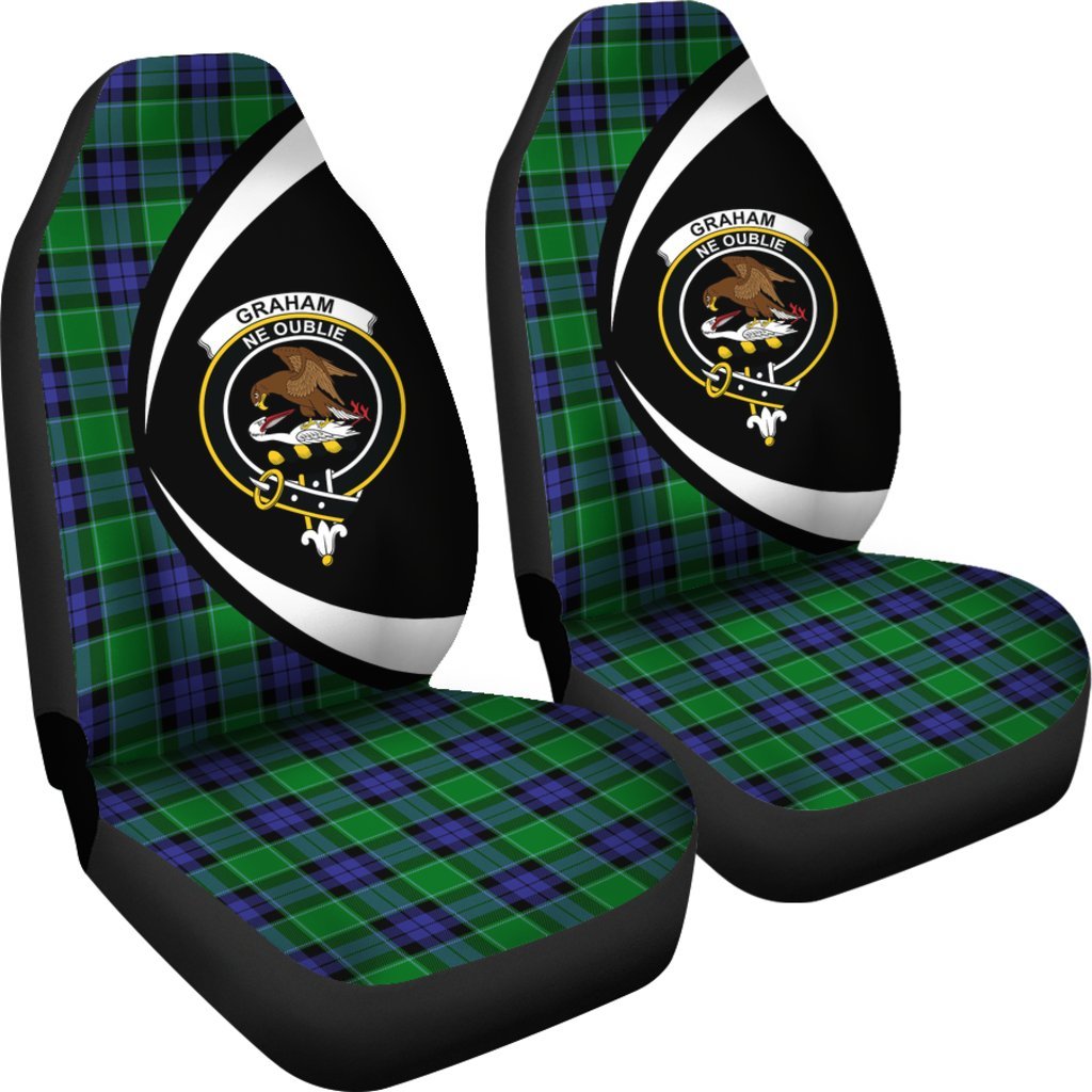 Clan Graham of Menteith Modern Tartan Crest Car Seat Cover  - Circle StyleVP96 Clan Graham Tartan Today   