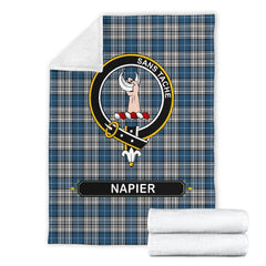 Clan Napier Tartan Crest Blanket 3 Sizes LX76 Clan Napier Tartan Today   