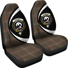 Clan Kennedy Weathered Tartan Crest Circle Car Seat Cover KY43 Clan Kennedy Tartan Today   
