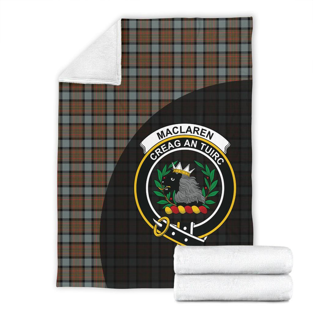 Clan MacLaren Weathered Tartan Crest Blanket Wave Style LV93 Clan Hall Tartan Today   