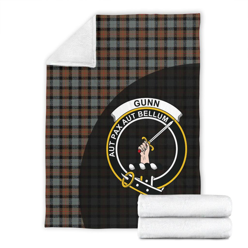 Clan Gunn Weathered Tartan Crest Blanket Wave Style VP98 Clan Gunn Tartan Today   