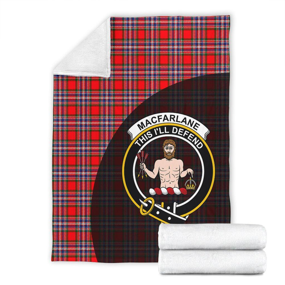 Clan MacFarlane Modern Tartan Crest Blanket Wave Style TB78 Clan MacFarlane Tartan Today   