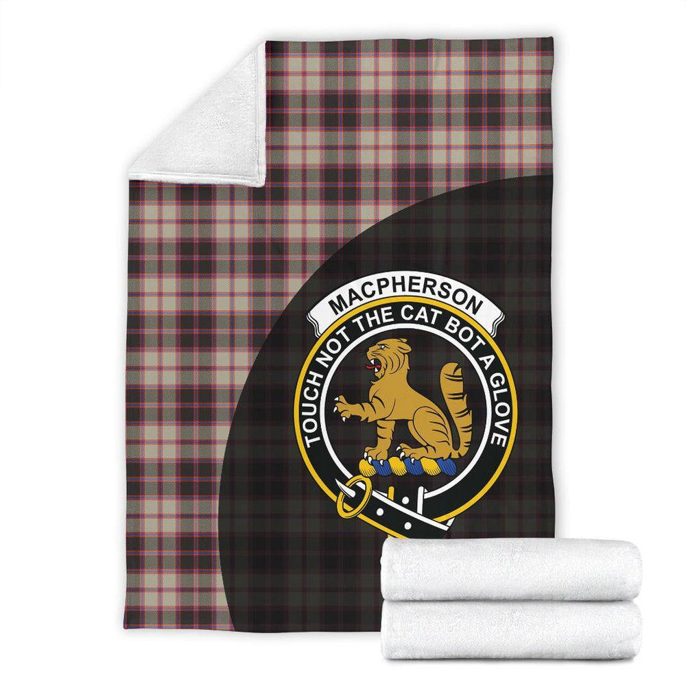 Clan MacPherson Hunting Ancient Tartan Crest Blanket Wave Style CT50 Clan MacPherson Tartan Today   