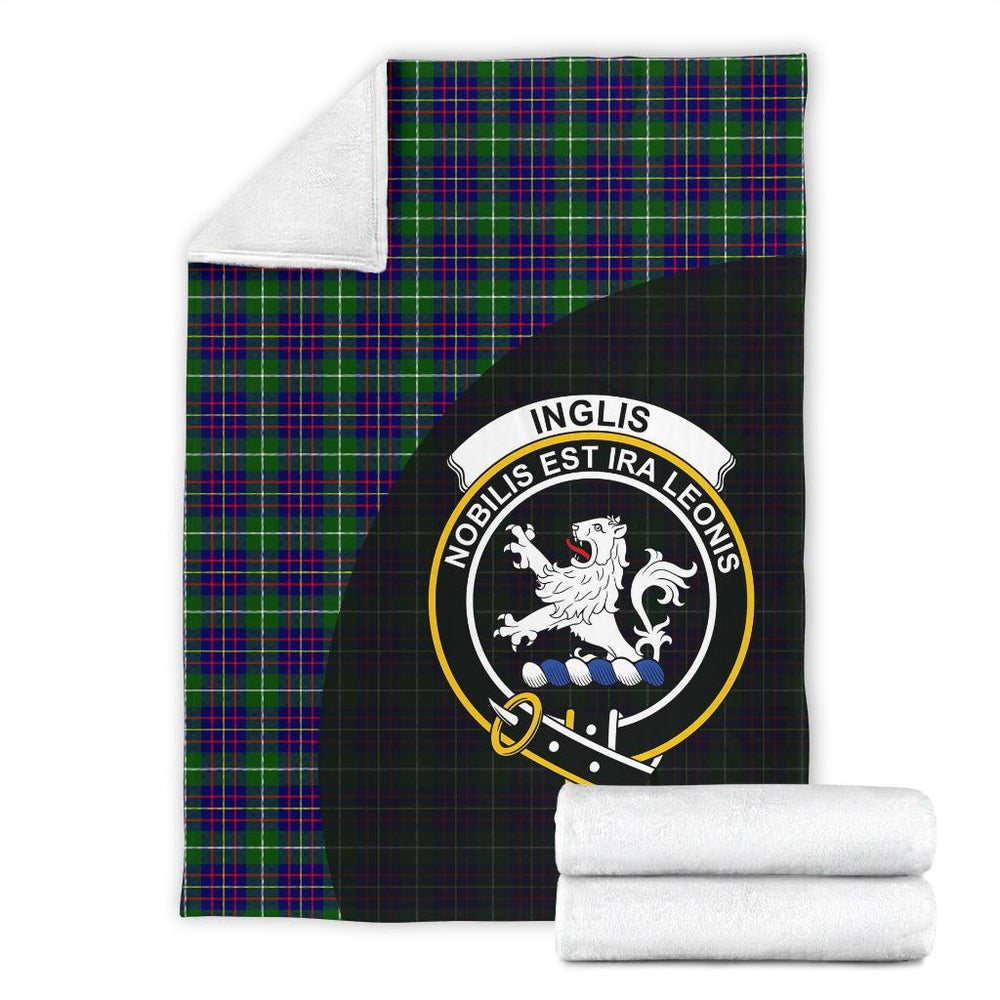 Clan Inglis Modern Tartan Crest Blanket Wave Style VB80 Clan Inglis Tartan Today   