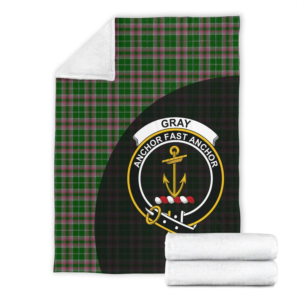 Clan Gray Hunting Tartan Crest Blanket Wave Style RD43 Clan Gray Tartan Today   